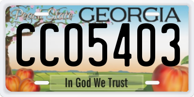 GA license plate CCO5403