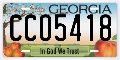 GA license plate CCO5418