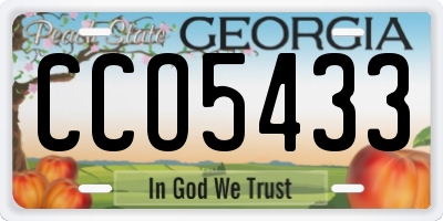 GA license plate CCO5433