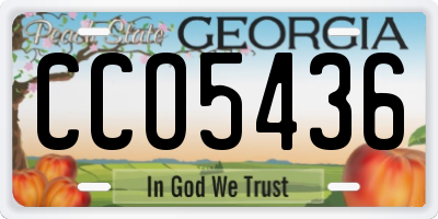 GA license plate CCO5436