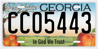 GA license plate CCO5443