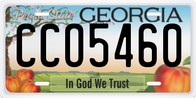 GA license plate CCO5460