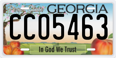 GA license plate CCO5463
