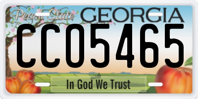 GA license plate CCO5465