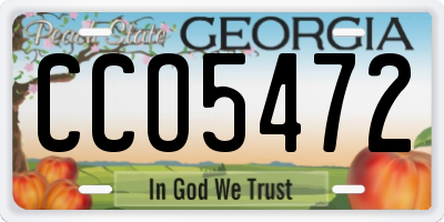 GA license plate CCO5472