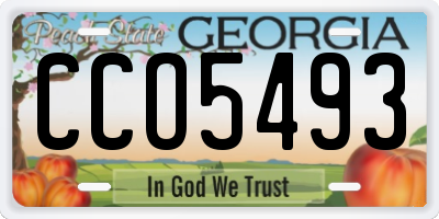 GA license plate CCO5493