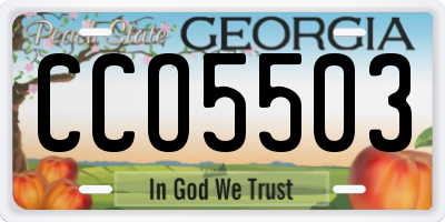 GA license plate CCO5503
