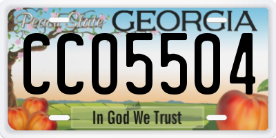 GA license plate CCO5504