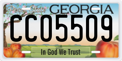 GA license plate CCO5509