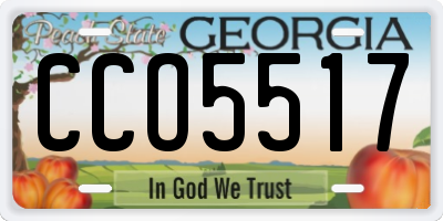 GA license plate CCO5517