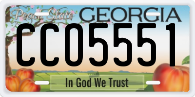 GA license plate CCO5551
