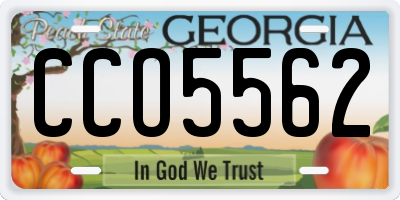 GA license plate CCO5562