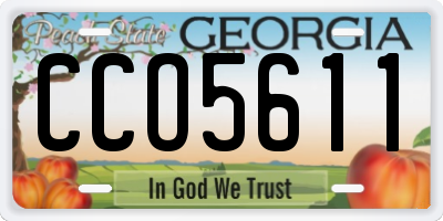 GA license plate CCO5611
