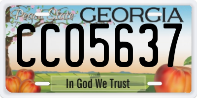 GA license plate CCO5637