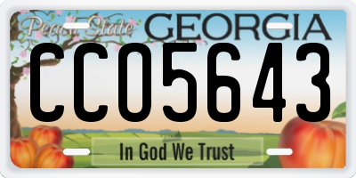GA license plate CCO5643