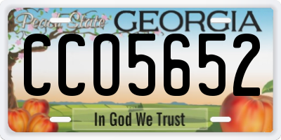 GA license plate CCO5652