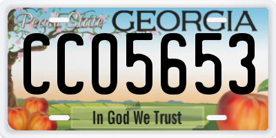GA license plate CCO5653