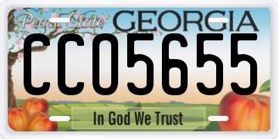 GA license plate CCO5655