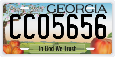 GA license plate CCO5656