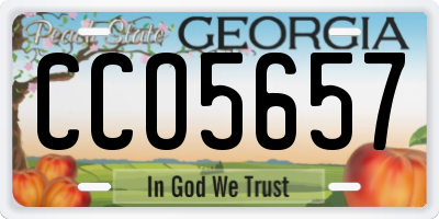 GA license plate CCO5657
