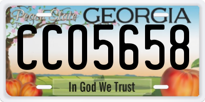GA license plate CCO5658