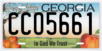 GA license plate CCO5661