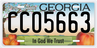 GA license plate CCO5663