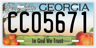 GA license plate CCO5671