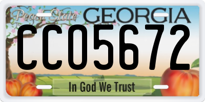 GA license plate CCO5672
