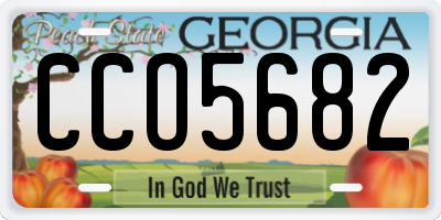 GA license plate CCO5682