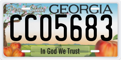 GA license plate CCO5683