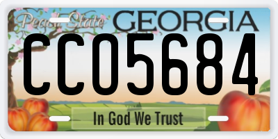 GA license plate CCO5684