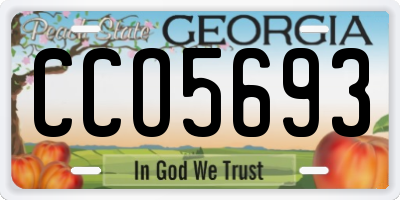 GA license plate CCO5693
