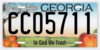 GA license plate CCO5711