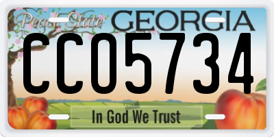GA license plate CCO5734