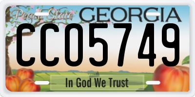 GA license plate CCO5749