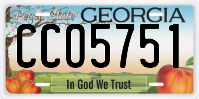 GA license plate CCO5751