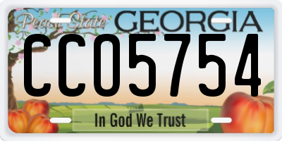 GA license plate CCO5754