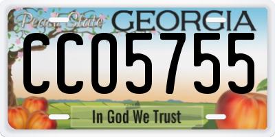 GA license plate CCO5755