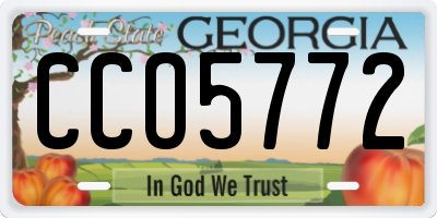GA license plate CCO5772