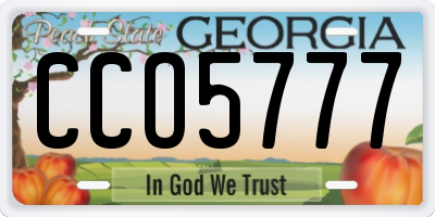 GA license plate CCO5777