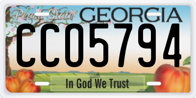 GA license plate CCO5794