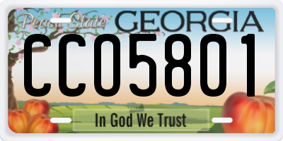 GA license plate CCO5801