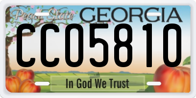 GA license plate CCO5810