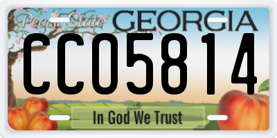 GA license plate CCO5814