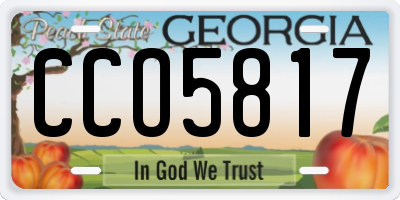 GA license plate CCO5817