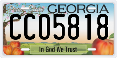 GA license plate CCO5818