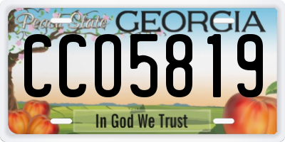 GA license plate CCO5819