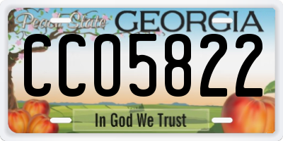 GA license plate CCO5822