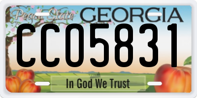 GA license plate CCO5831